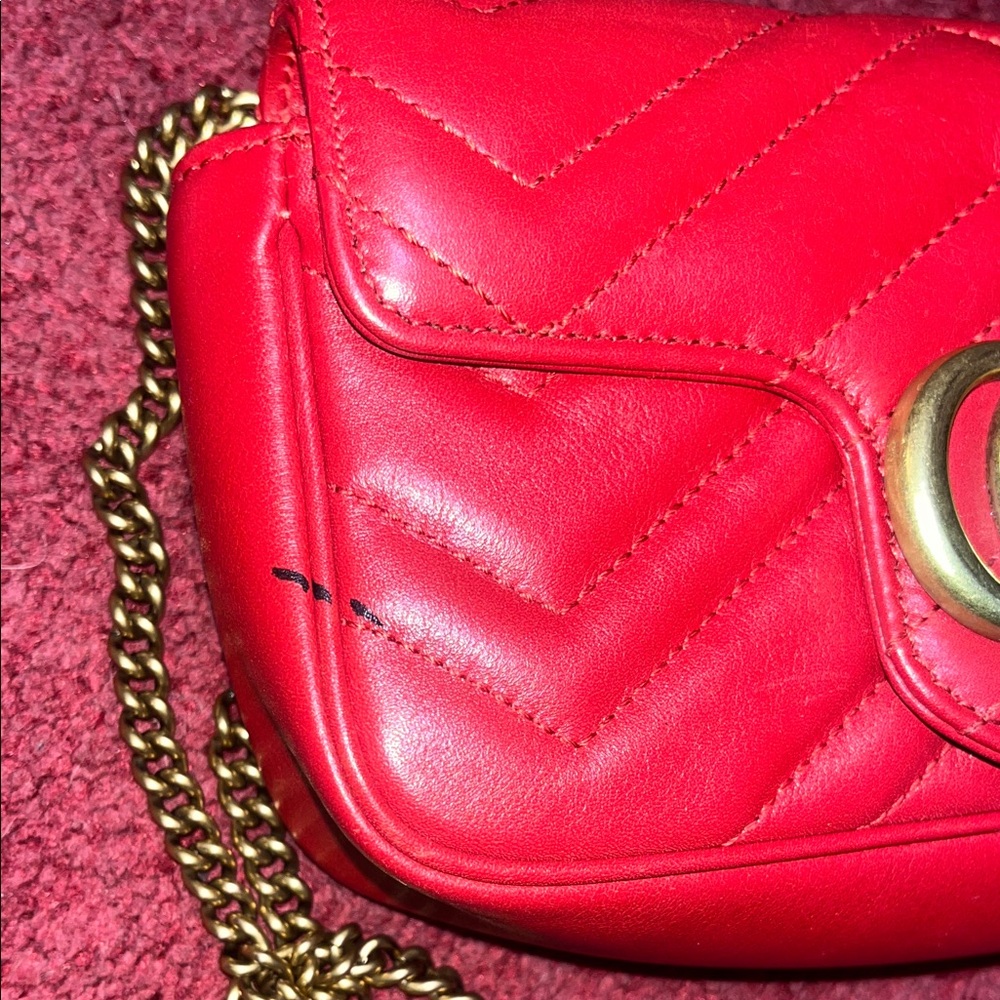 PRICE DROP WILL ACCEPT BEST OFFER Gucci Leather Marmont Super Mini Crossbody Bag - Picture 4 of 5